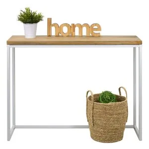 Recibidor iCub Big Wood Estilo Industrial Vintage metal en Blanco