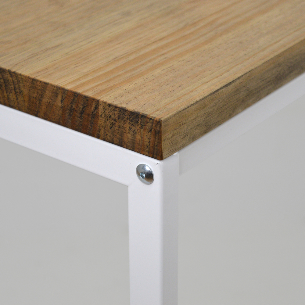 Mueble recibidor acabado madera blanca, madera de pino