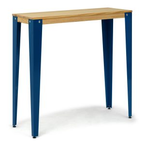 Mesa alta Lunds Azul en madera maciza de pino acabado natural estilo nórdico industrial Box Furniture