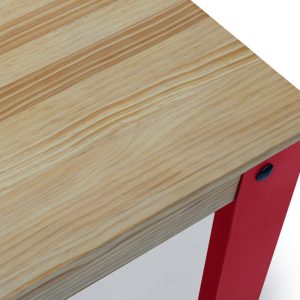 Pack 2 Uds. Taburetes Lunds Rojos en madera maciza de pino acabado vintage estilo industrial Box Furniture - Imagen 4