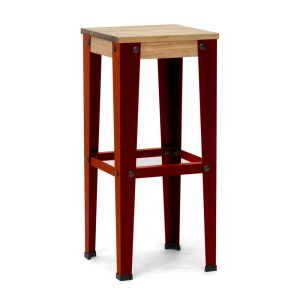 Pack 2 Uds. Taburetes Lunds Rojos en madera maciza de pino acabado vintage estilo industrial Box Furniture - Imagen 5
